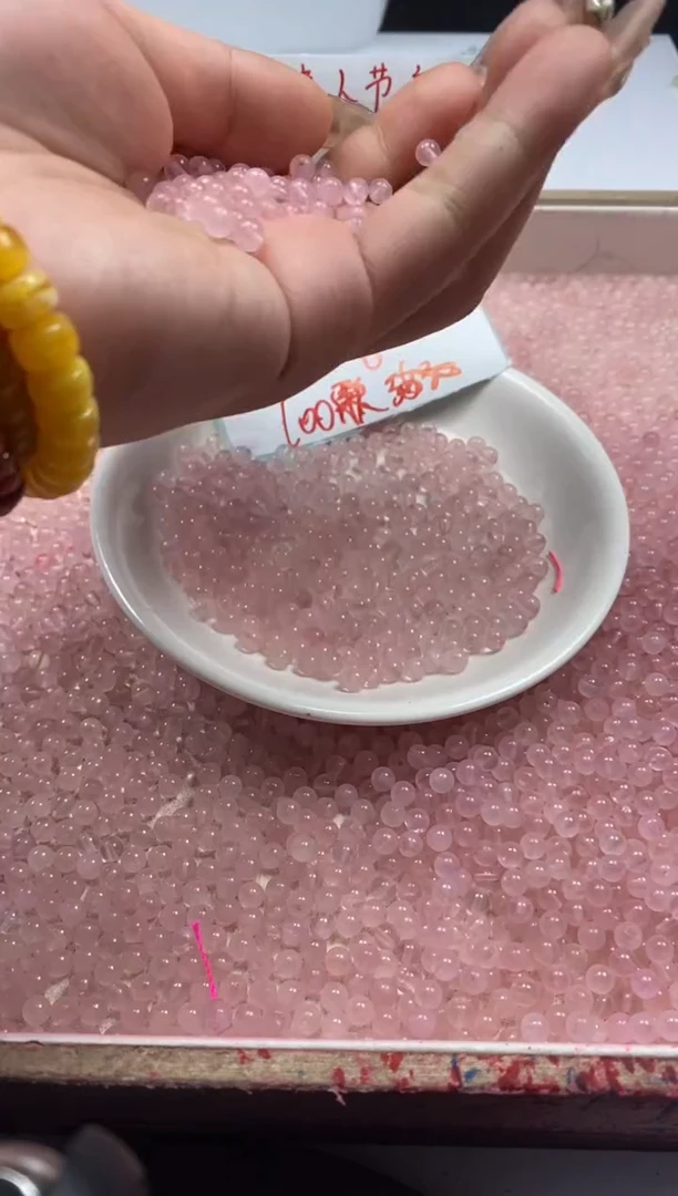 【闪购商品】水晶颈饰未镶嵌w593粉水晶4mm*100颗