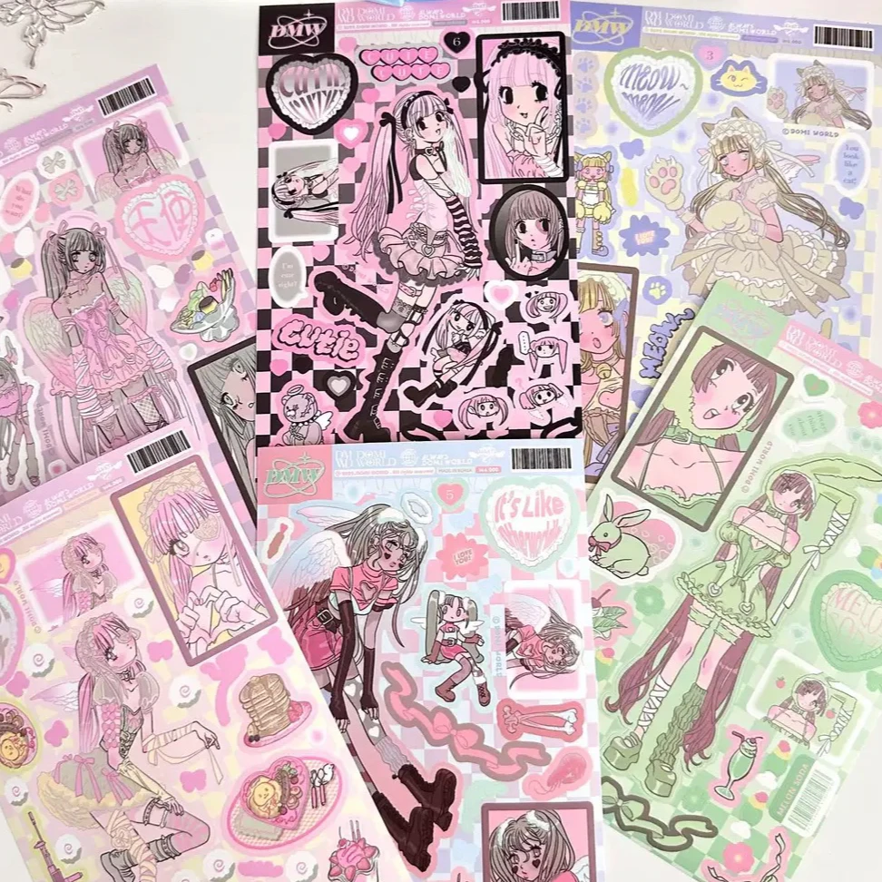 韩国domi同款平替人物贴纸 手帐手机背卡咕卡素材DIY