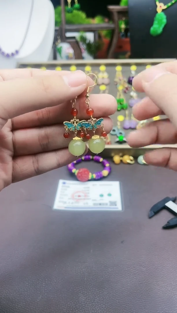 【闪购商品】南红玛瑙耳饰银S925镶嵌531000