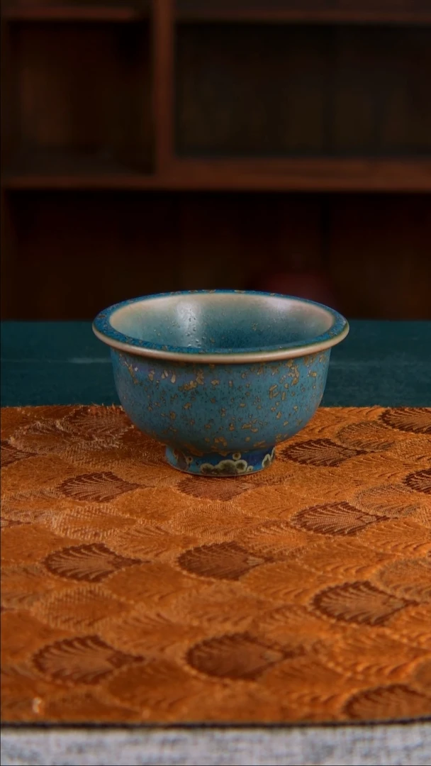 孤品级梁青杨钧瓷炭烧手工制作杯子