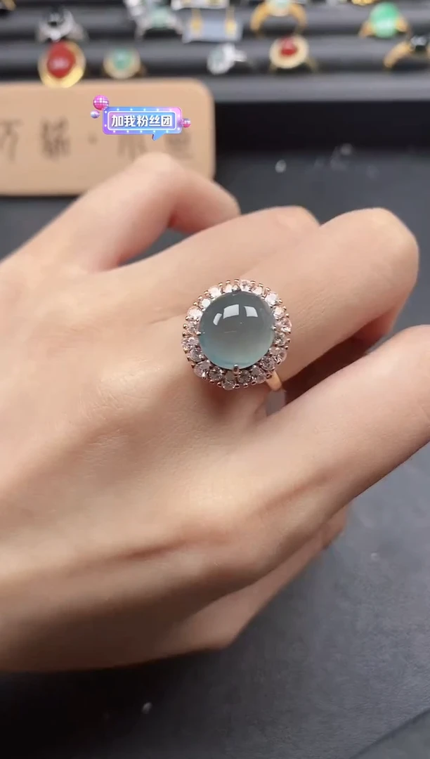 翡翠戒指银S925镶嵌51151