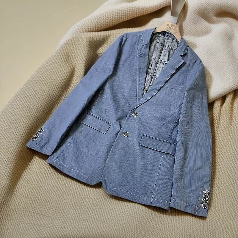 剪标男款春秋简约时尚灰色休闲西服外套 005a