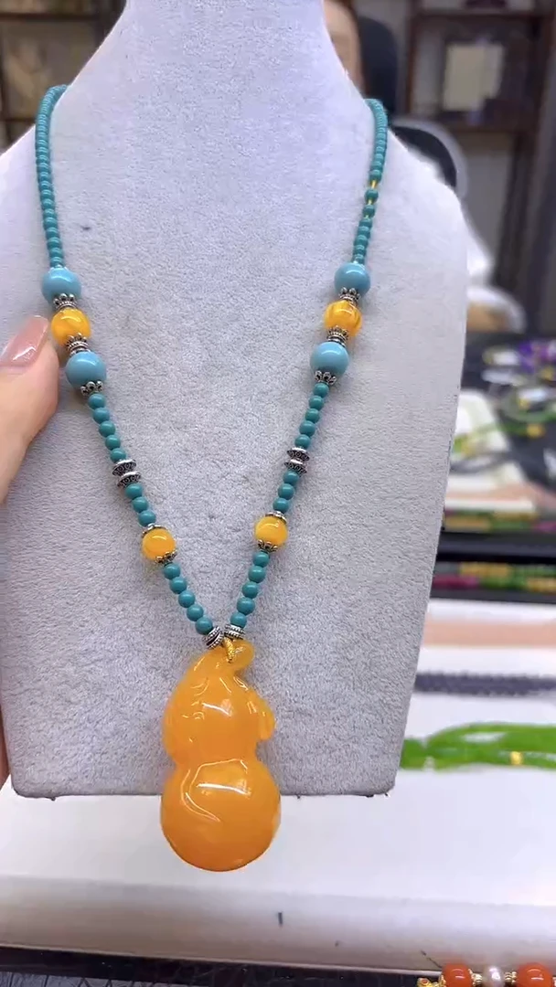 未镶嵌毛衣链蜜蜡DIY款M705