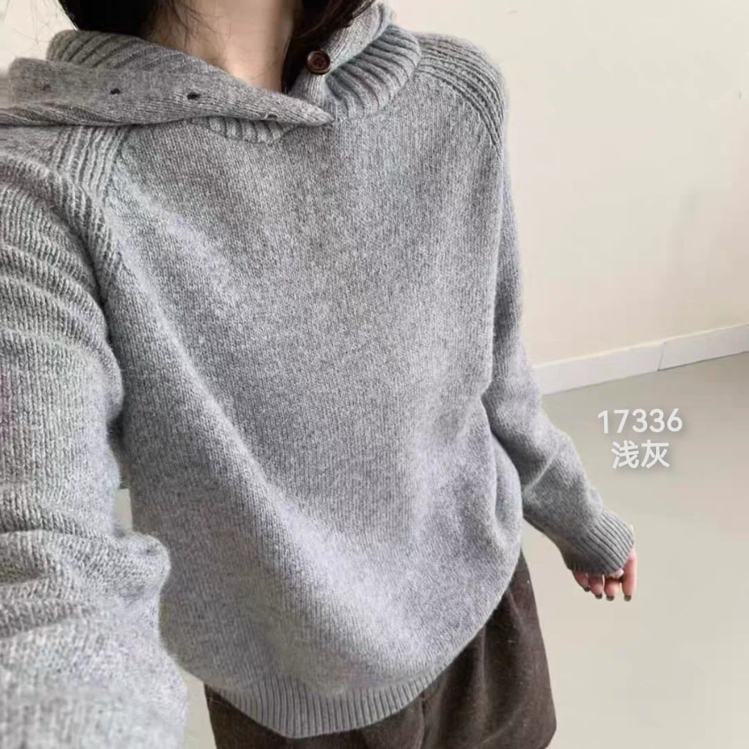 17336 WANGDAN（部无水洗唛介意慎拍)连帽款长袖针织衫