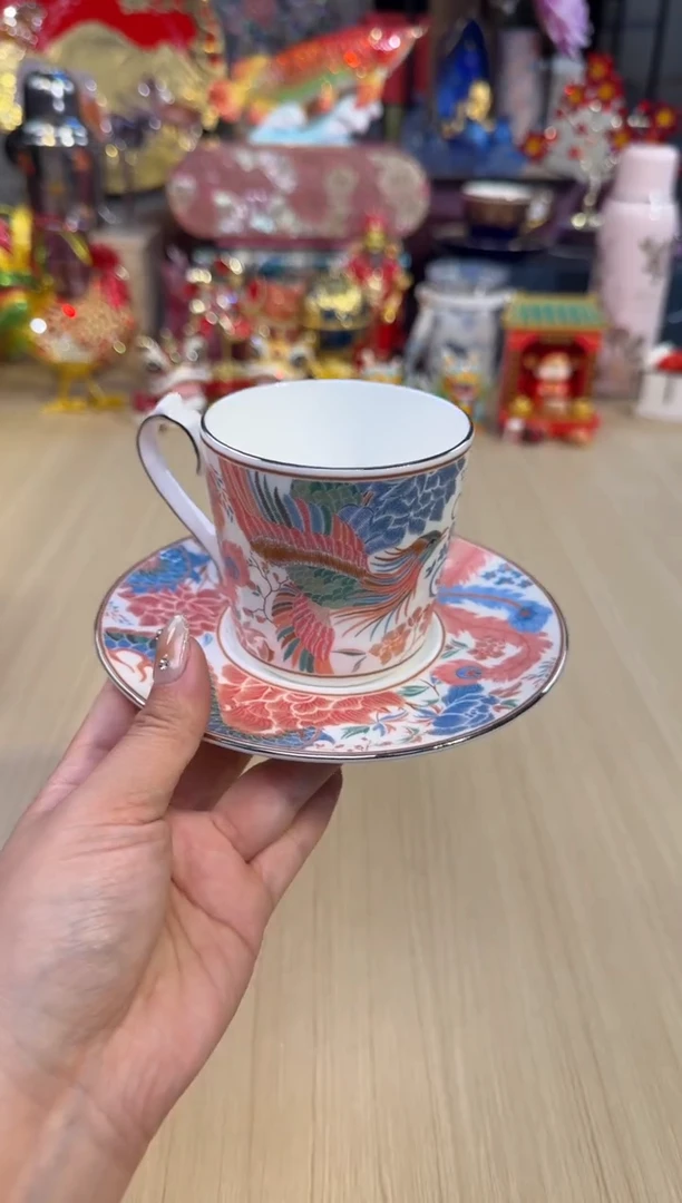 190龙凤刺绣咖啡杯