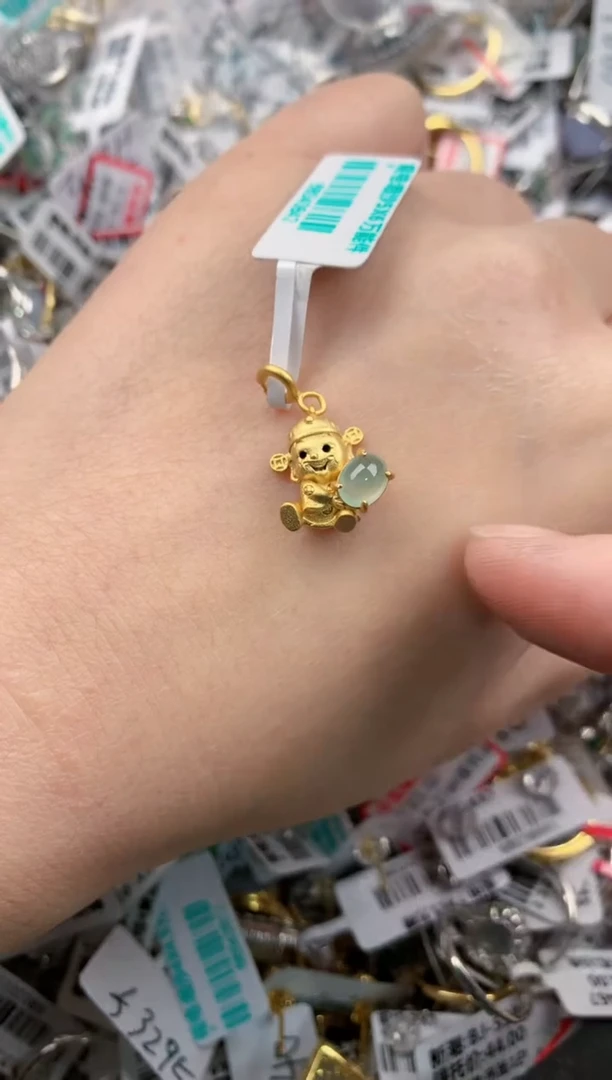 银S925镶嵌戒指翡翠444     4