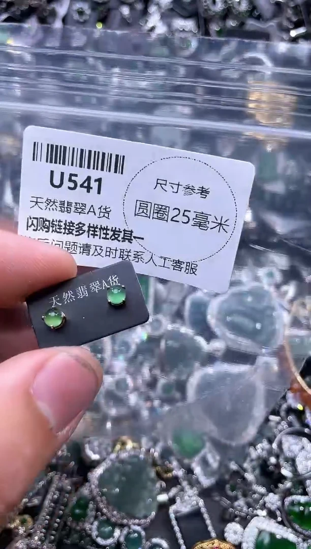 【闪购商品】翡翠颈饰未镶嵌U541耳钉