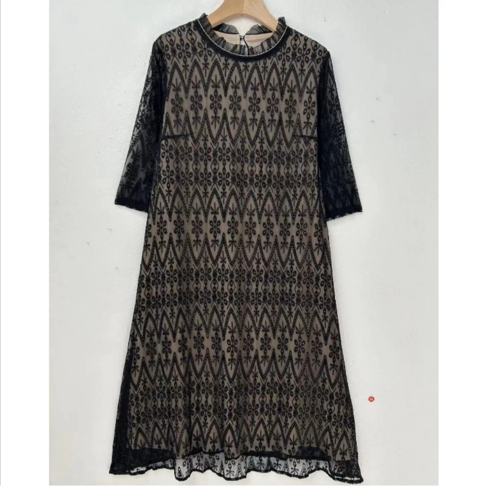 新款桑蚕丝宽松连衣裙时尚超百搭气质轻奢简约LW  1105