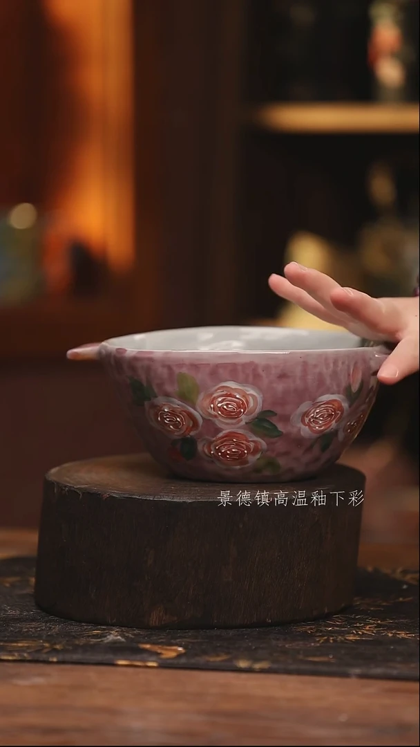 陶瓷景德镇高温釉下手绘陶瓷@L470@