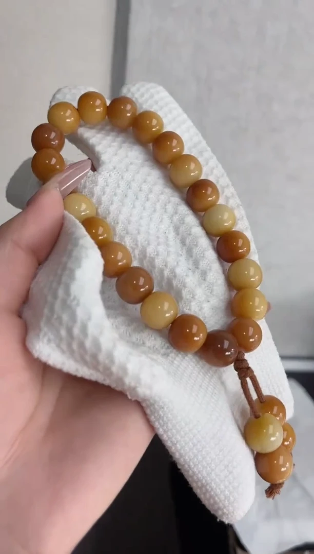 【闪购商品】菩提根/象牙果手串干磨桂花冻冻苹果12*13手持
