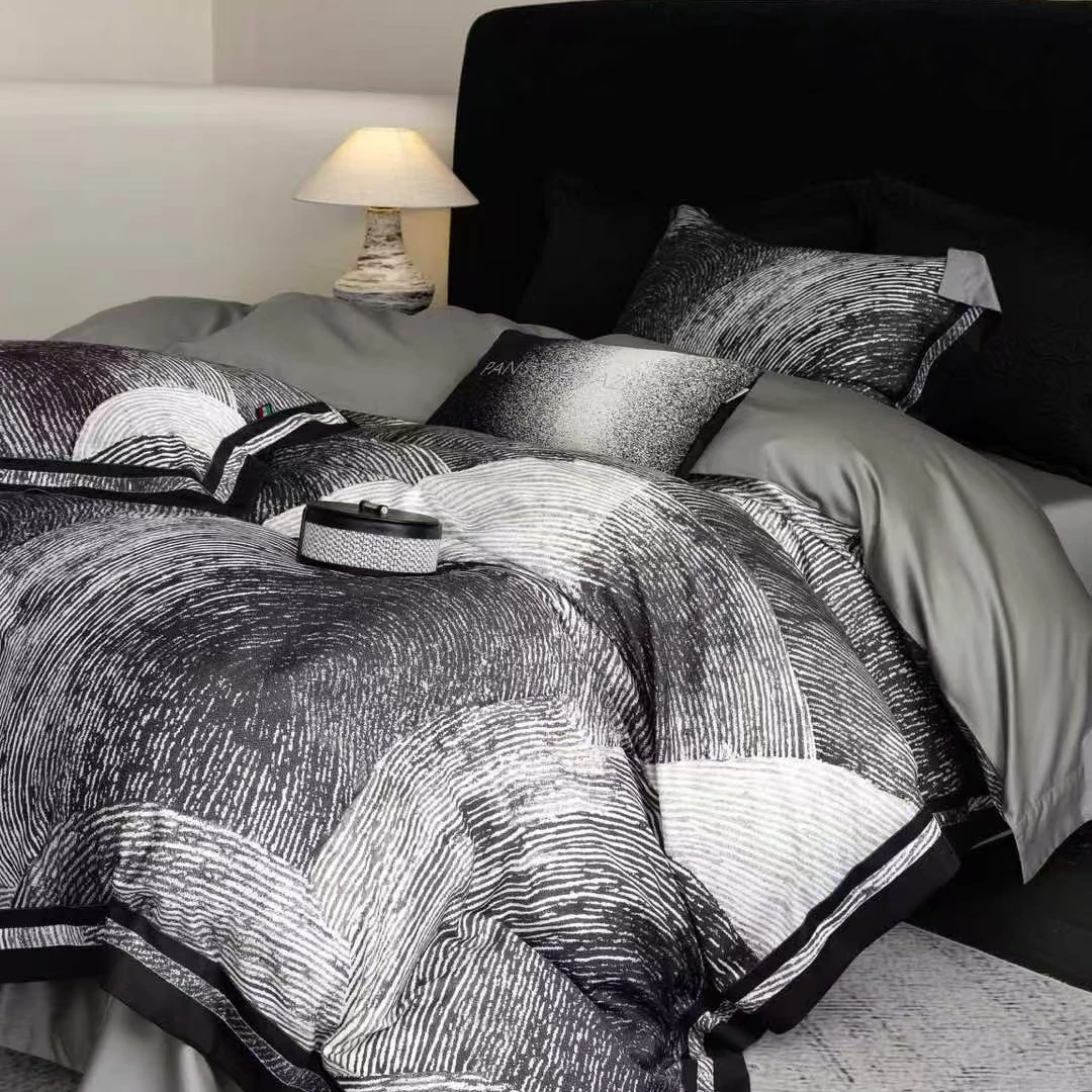 2025新款【100S数码套件-留白】100S天丝棉数码印花四件套