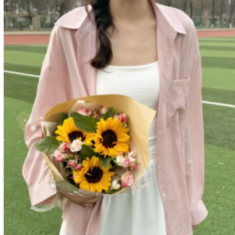 175高个子加长春夏上衣褶皱纹理感朦胧感慵懒宽松防晒气质衬衫女