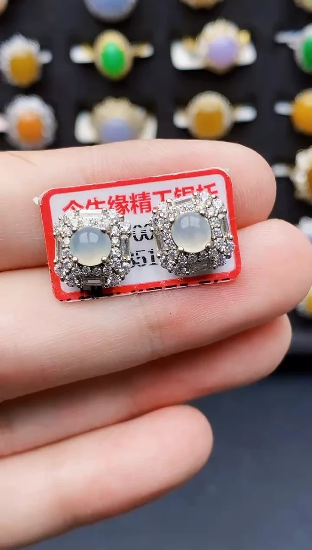 银S925镶嵌戒指翡翠3323
