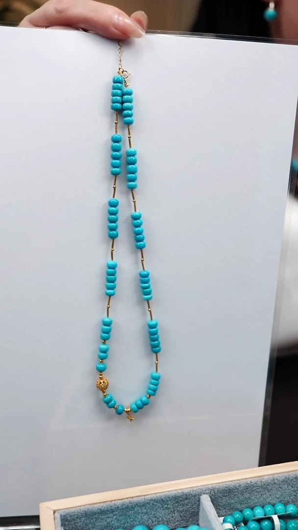 18K金镶嵌绿松石颈饰1