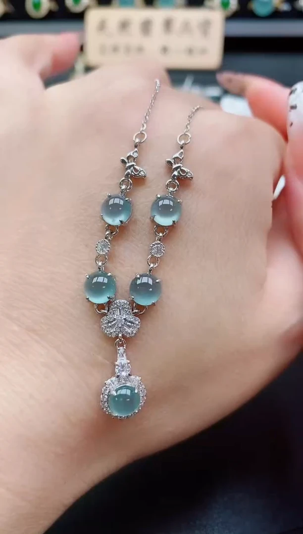 套链银S925镶嵌翡翠1