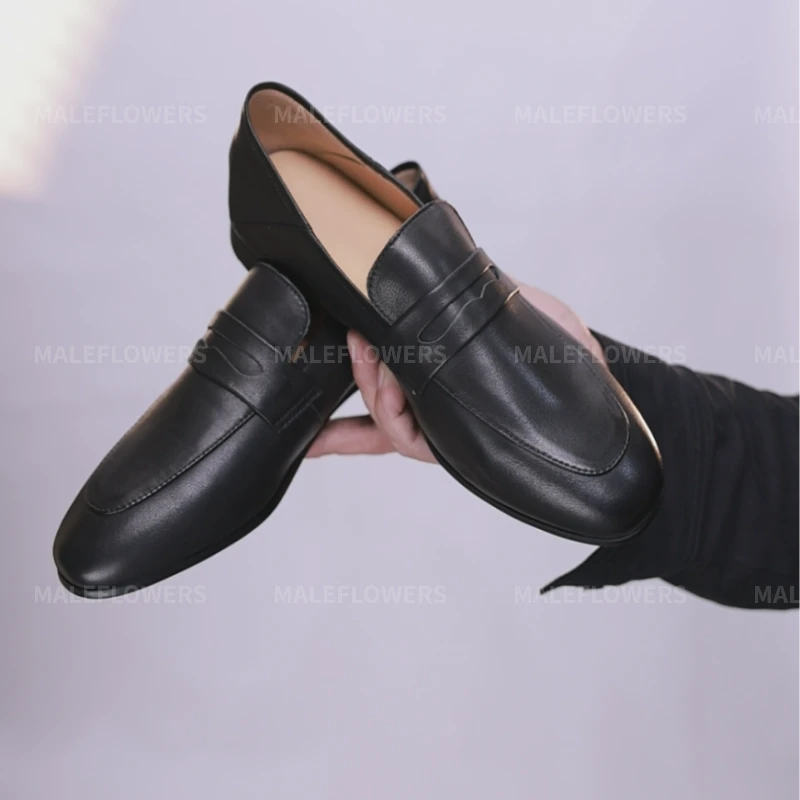 东倪原创平底低跟头层牛皮法式懒人真皮乐福鞋 84D6609