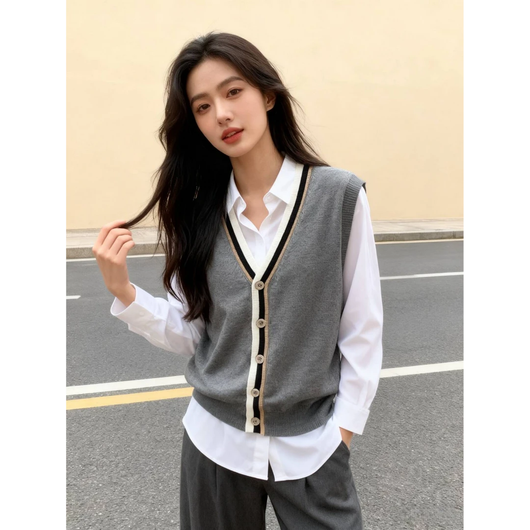 美呆了！真心好看！针织马甲女秋冬季百搭时尚无袖背心百搭气质上衣