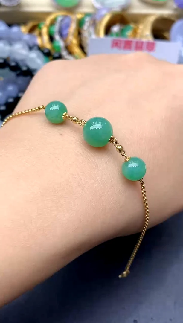18K金镶嵌手链翡翠213 -中国好珍宝