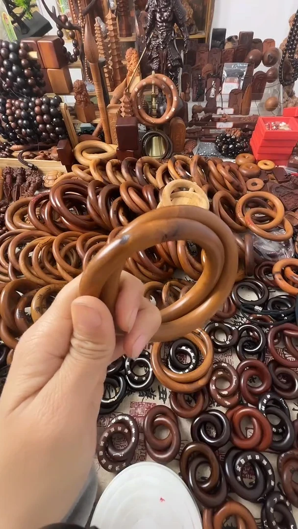 枣木乾坤圈枣木65细圈口微瑕一物一拍