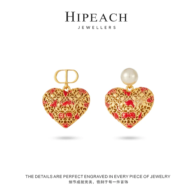 镀K金 ♠天天♠25c爱心情人节耳环HTJF0119