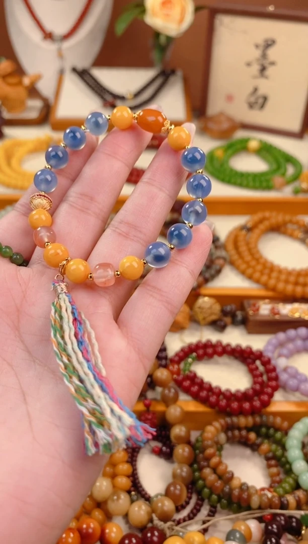 【闪购商品】蜜蜡手链未镶嵌蓝糖心蜜蜡单圈（多样性发一