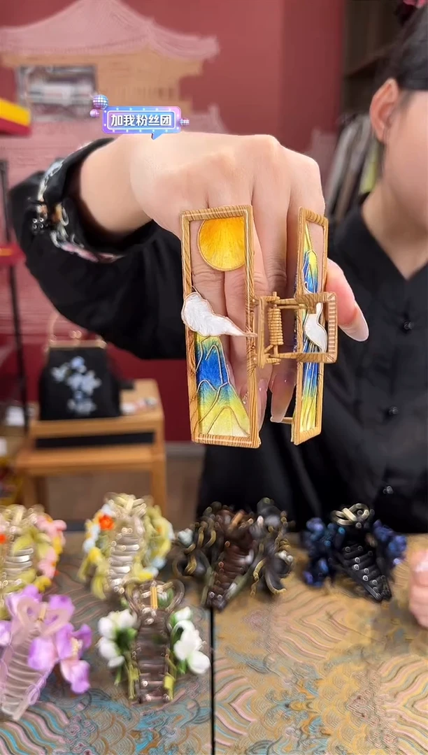 刺绣非遗绒花缠花手工（抓夹 ）