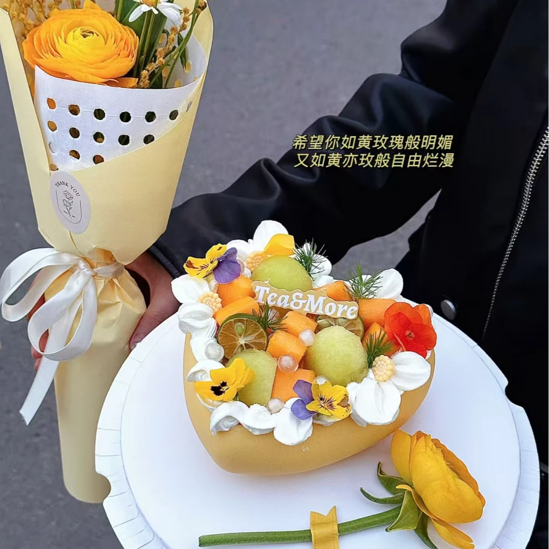 520七夕巧克力空壳蛋糕装饰爱心情人节情侣可食用