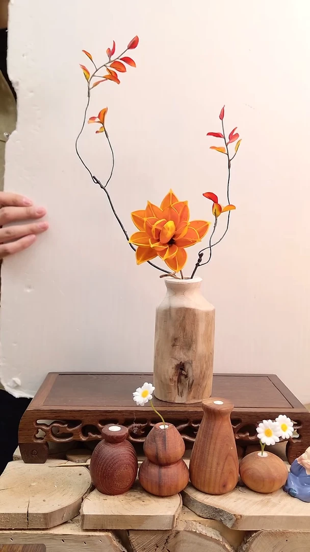 木实木花瓶一物一拍