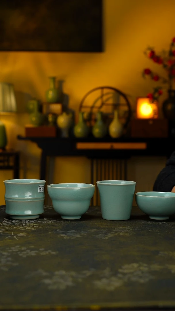 杯子瓷随*竹节杯-微瑕