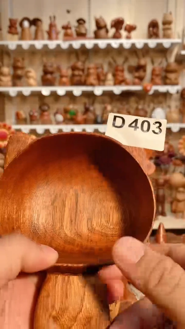 木木雕摆件可爱卡通