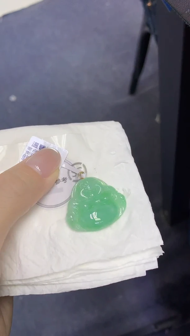 颈饰18K金镶嵌翡翠天然缅甸翡翠A货多样性发一件