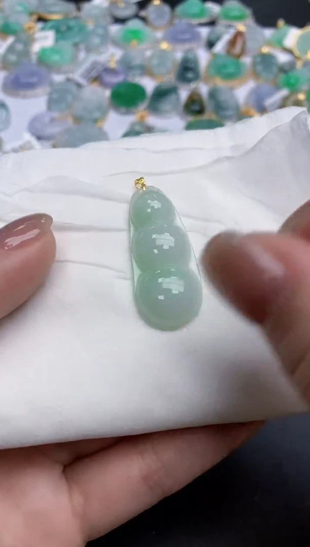 【闪购商品】翡翠颈饰18K金镶嵌天然缅甸翡翠A货