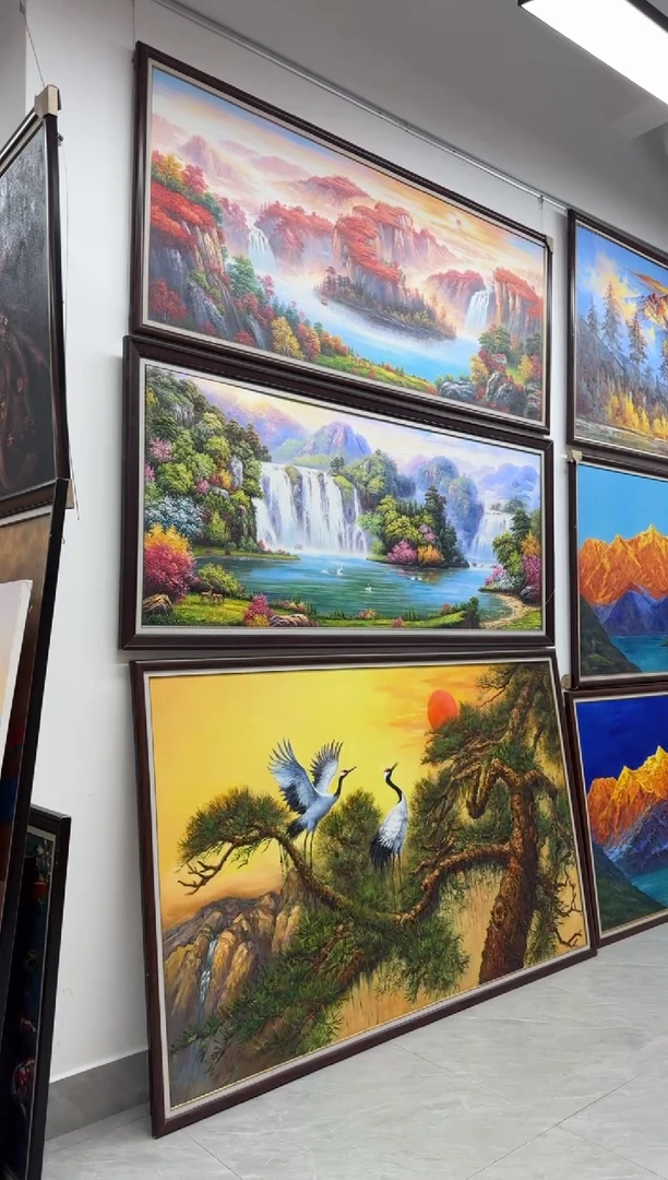 油画O*【张俊龙】山水聚宝盆办公室客厅茶室客厅挂画油画版画