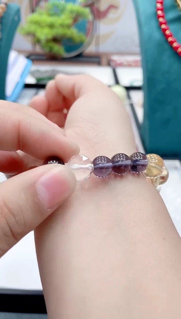 图片款  紫黄手串时尚百搭