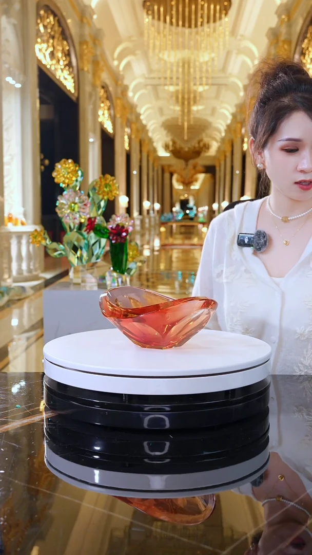 琉璃YB00578金红元宝果碗
