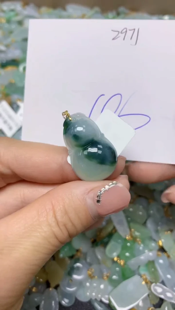 【闪购商品】翡翠挂件18K金镶嵌 天然翡翠A货