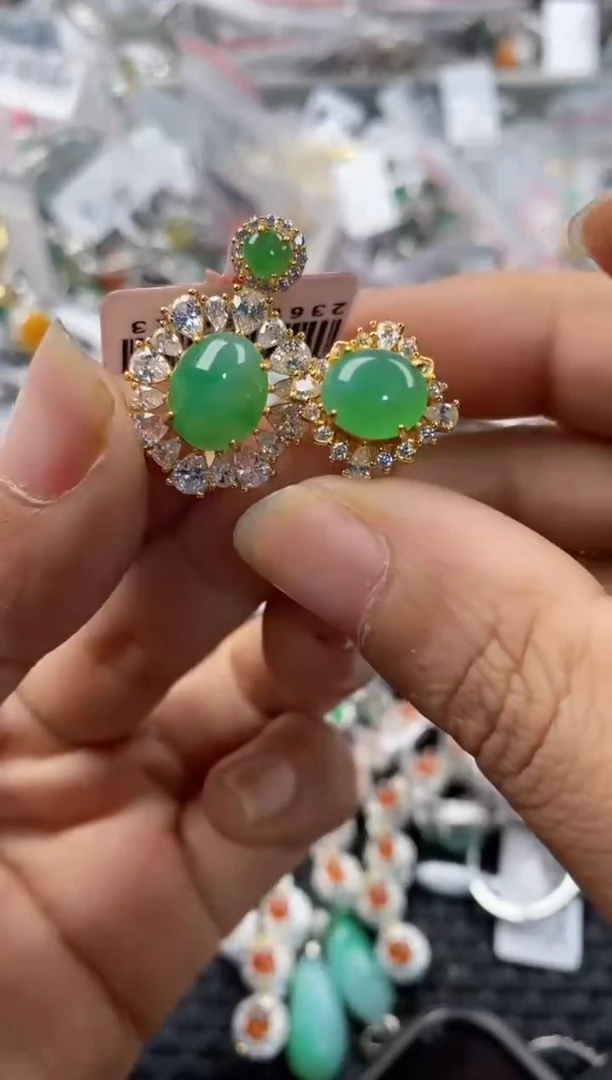 银S925镶嵌戒指翡翠7777---5