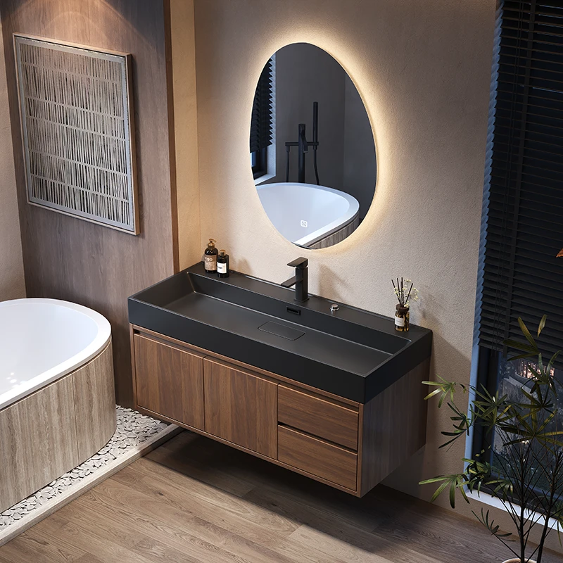 中古风一体盆浴室柜组合卫生间洗漱台洗手盆洗脸盆洗手池卫浴柜