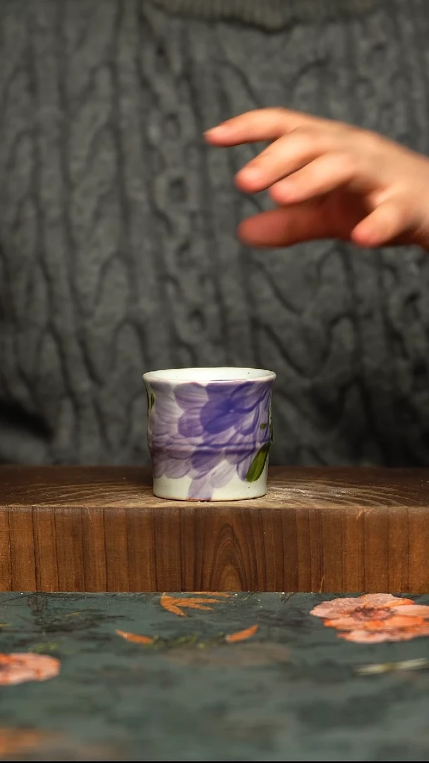 杯釉下彩手工手绘同款陶器