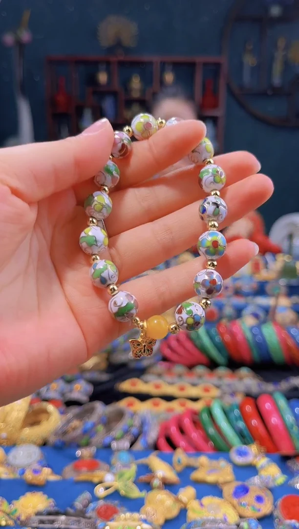 非遗 景泰蓝手串1.0 白色