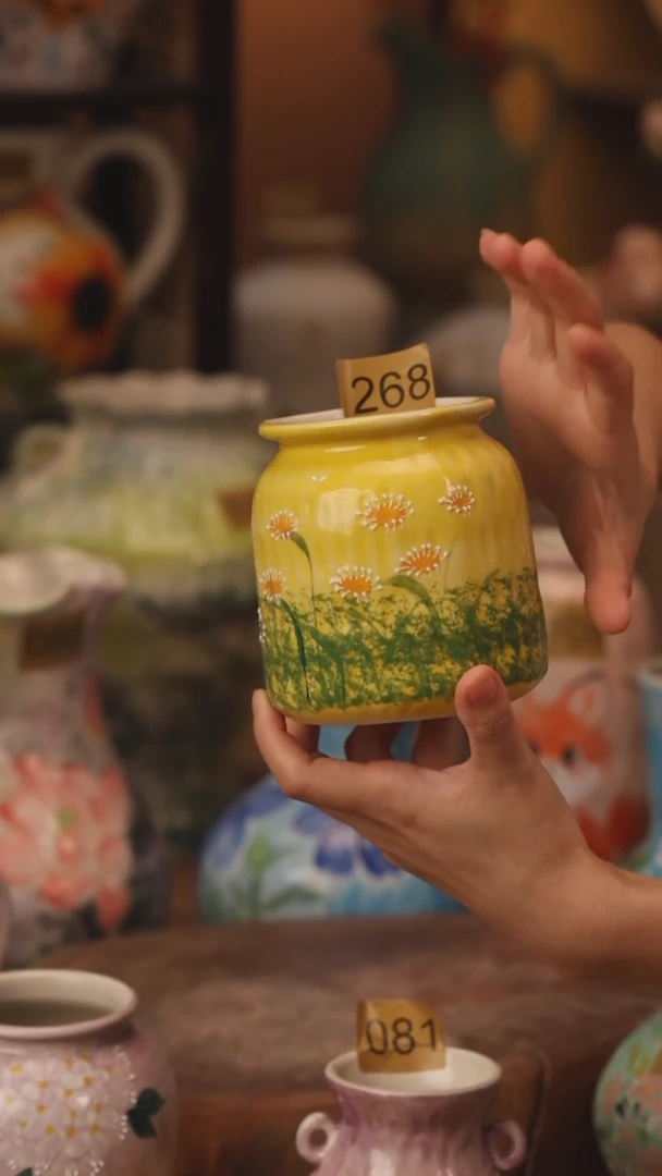 陶瓷268景德镇设计师手作花器摆件侘寂风