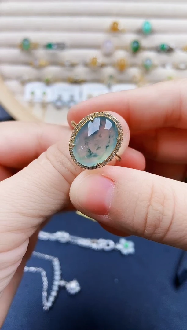 翡翠戒指银S925镶嵌21