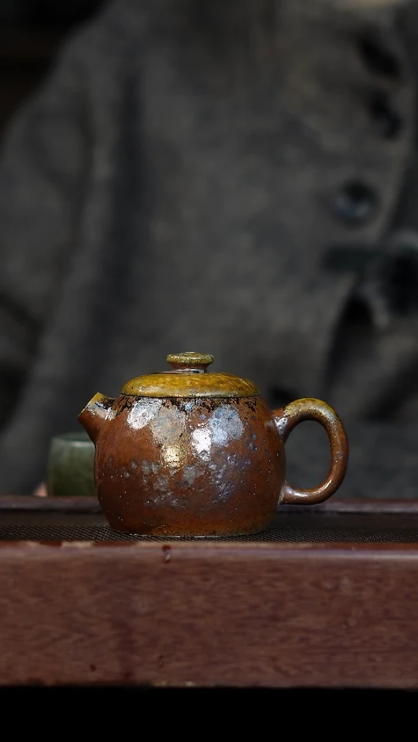 茶壶紫砂柴烧紫砂 段泥巨轮150cc