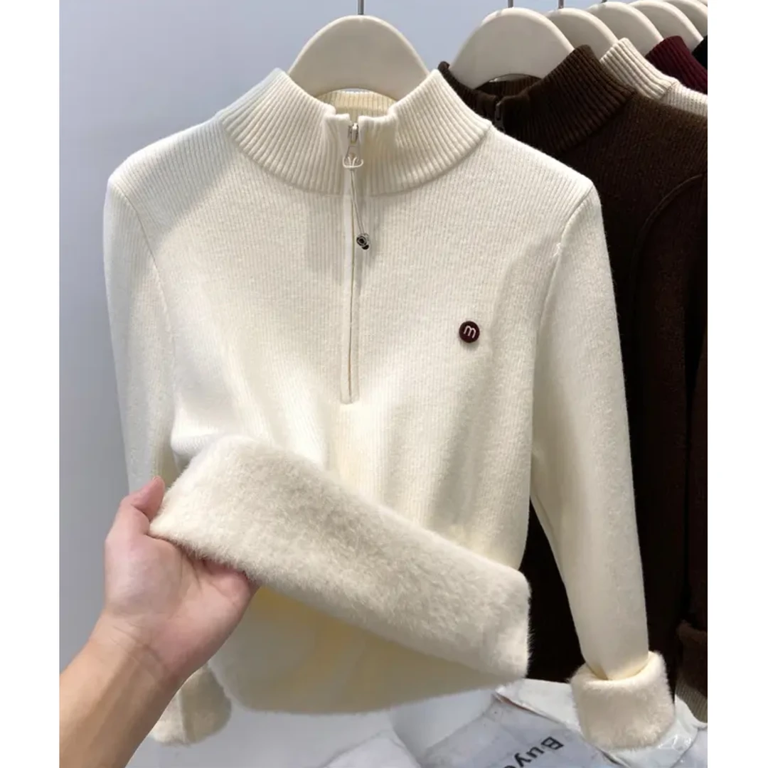 「极致厚绒」高个子加厚加绒一体绒毛衣内搭针织衫