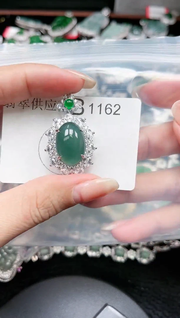 【闪购商品】翡翠颈饰未镶嵌赠皮绳1162