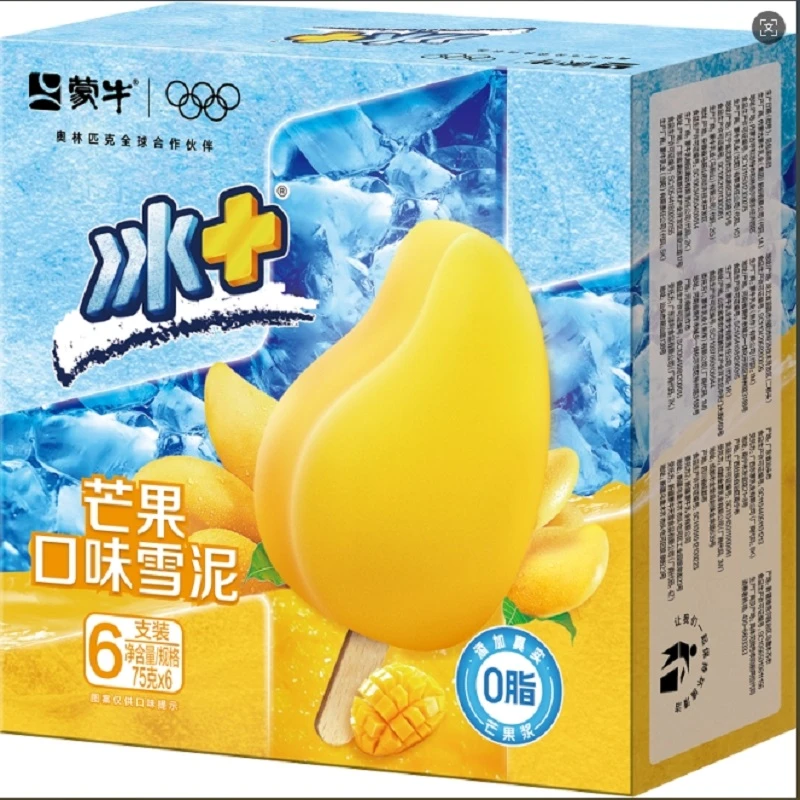 蒙牛冰+雪泥家庭装 芒果口味 75g*6/盒