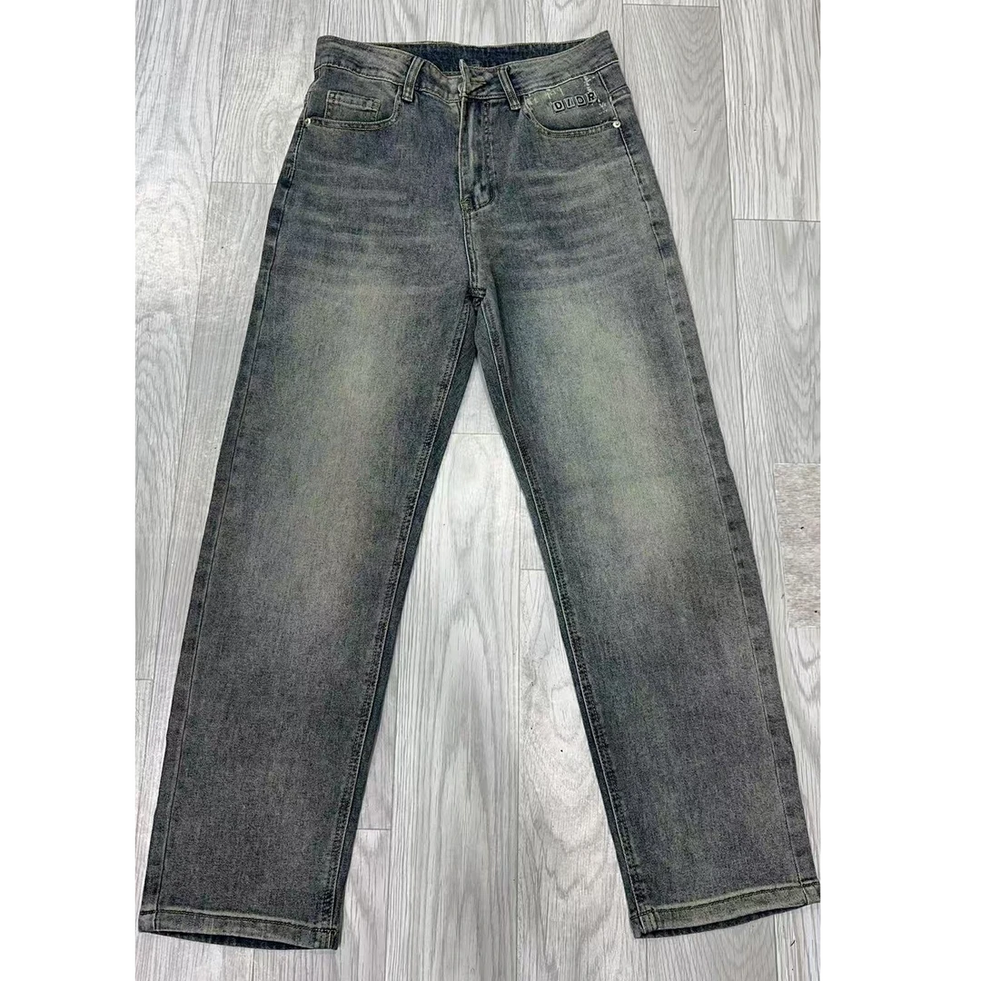 牛仔裤无弹力常规款慵懒风休闲春夏长裤水洗无弹经典