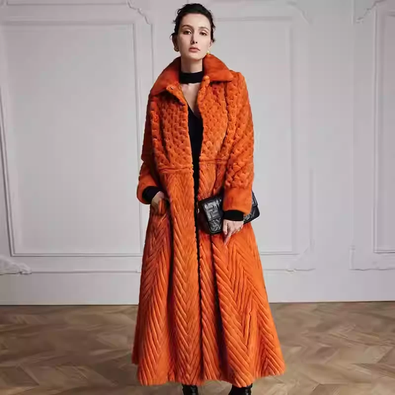 2025年新款水貂长款皮草外套S22151