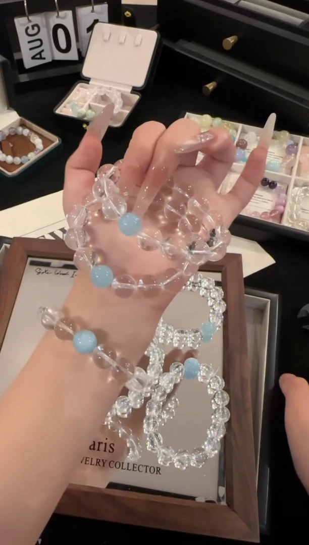 水晶手链合金白水晶x2084