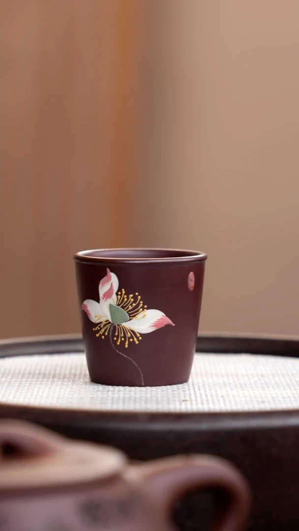 【闪购商品】紫砂茶壶紫泥直口杯荷花